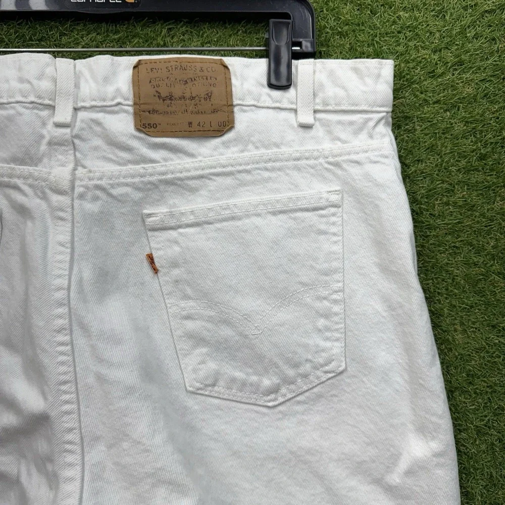 Levis 550 Jean Shorts Mens 42 Orange Tab Relaxed Fit Wide Leg Baggy Y2K Light